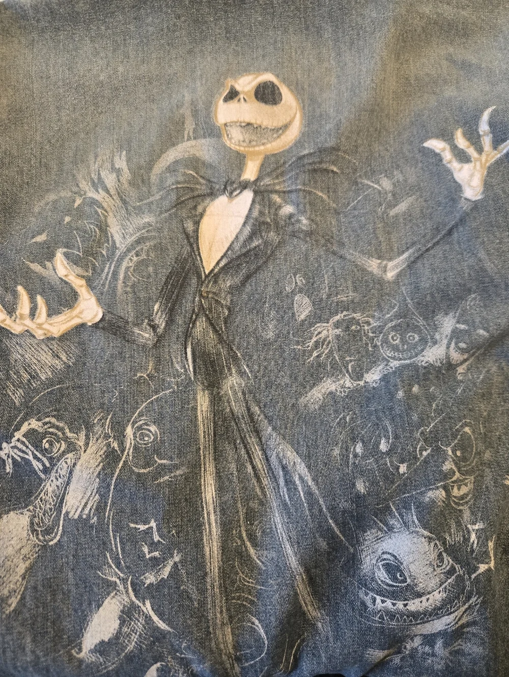 Disney Hand-Painted Denim Jacket with Jack Skellington Artwork. Mens Size S - Picture 5 of 5